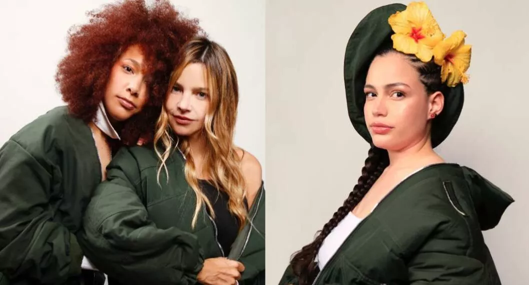 Fotos de Johana Bahamón y de una modelo de la colección, en nota de Mujeres en cárcel son modelos en nueva colección de fundación de Johana Bahamón