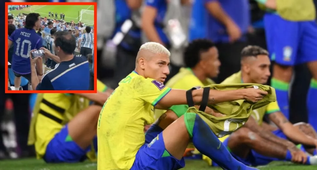 [Video] Argentinos celebraron en estadio de Catar la eliminación de Brasil del Mundial