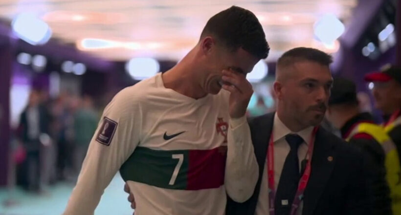 Cristiano Ronaldo rompió en llanto al quedar eliminado de Qatar 2022 con Portugal.