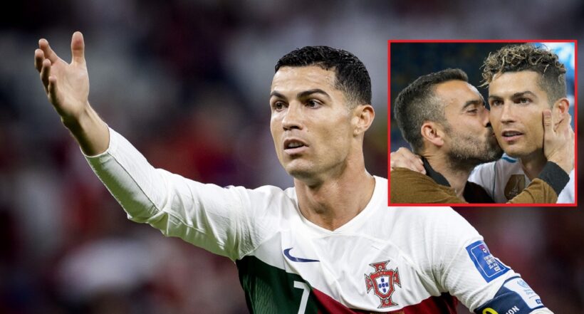 Cristiano Ronaldo en Mundial Qatar y con Ricardo Regufe, quien sería la causa de sus problemas en Portugal.