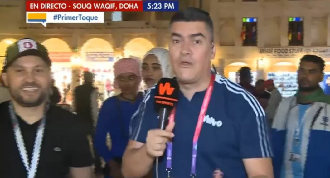Eduardo Luis, de Win Sports, fue ignorado por hinchas de Argentina antes del partido con Croacia por las semifinales de Qatar 2022.