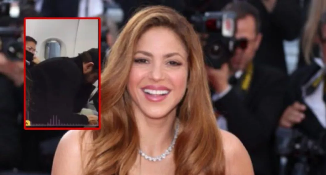 Captan a Gerard Piqué revisando el Instagram de Shakira en avión que lo llevaría de viaje con Clara Chía.