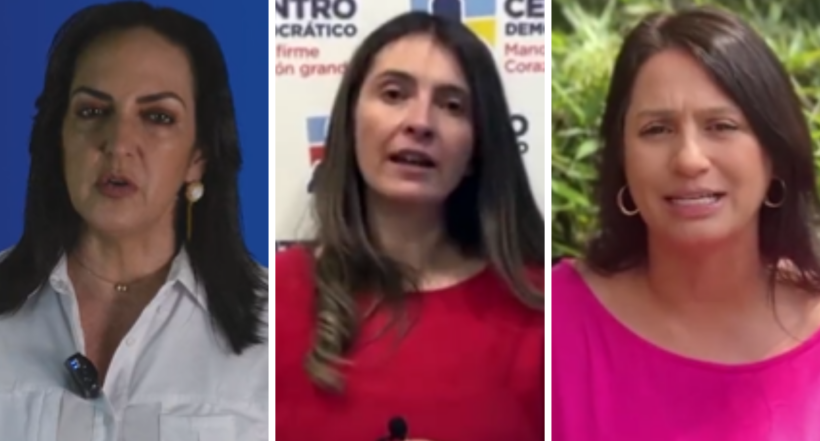 María Fernanda Cabal, Paloma Valencia y Paola Holguín, senadoras del Centro Democrático, demandaron la Ley de "Paz Total" de Gustavo Petro.
