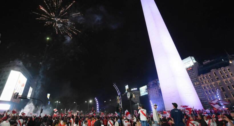 El obelisco de Buenos Aires, en la celebración por el título mundial de la Selección Argentina en el 2022.