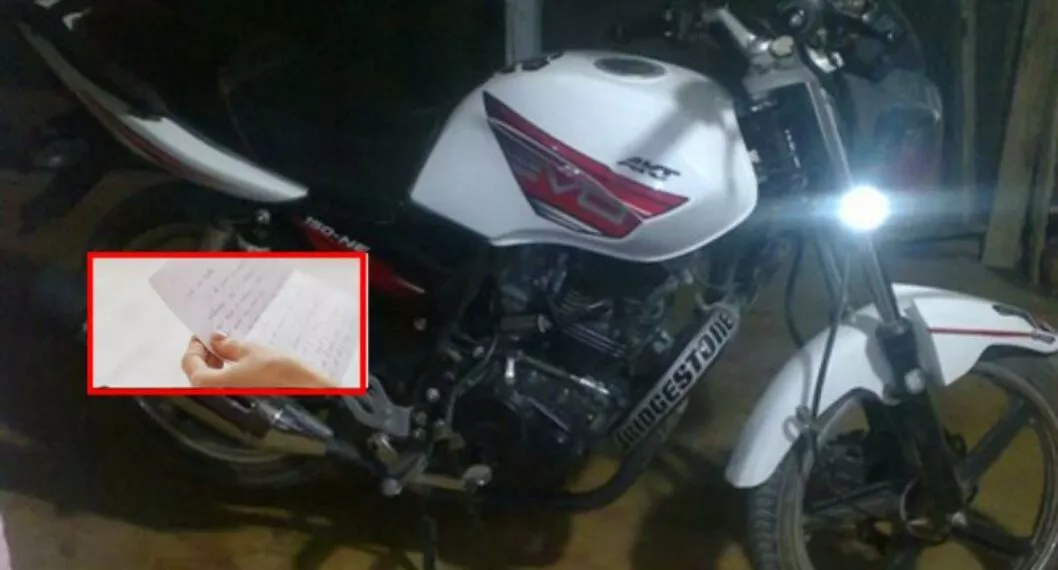 Ladrón se arrepintió de robar una moto y dejó una curiosa carta al propietario