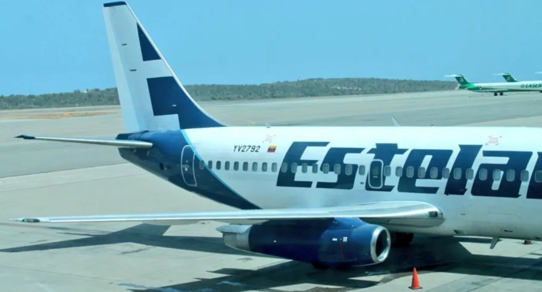 Foto de avión de Estelar, en nota de Aerolínea venezolana vendió tiquetes a Colombia, pero no tenía permiso de vuelo