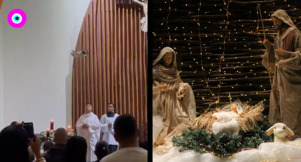 En iglesia de Risaralda recrearon el nacimiento del niño Dios