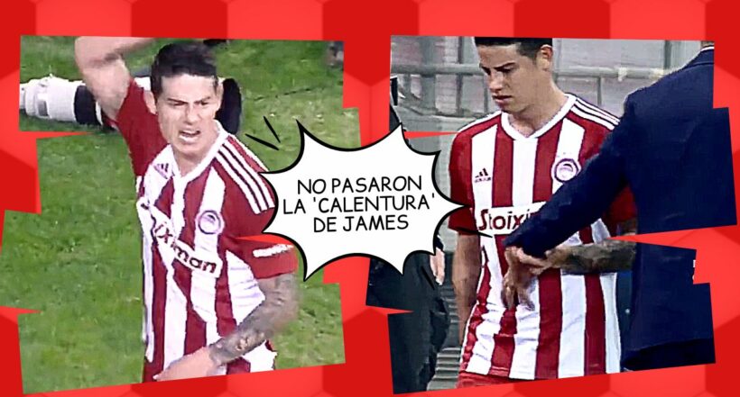 Cuestionan a James Rodríguez por malas reacciones con Olympiacos a hinchas y DT
