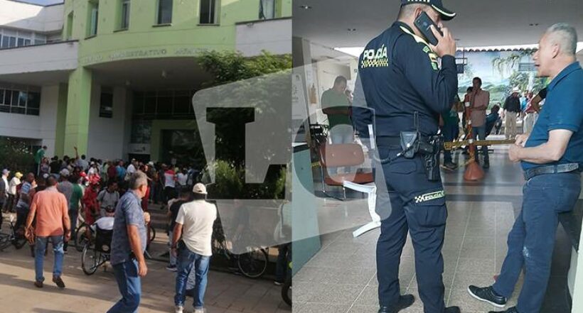 Quindío: hombre cayó en Alcaldía luego de ser alcanzado por una bala de un sicario, en la Tebaida.