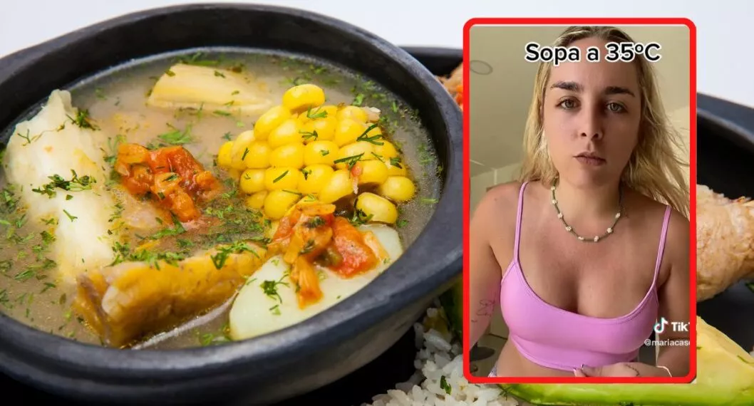 ‘Tiktoker’ española expresó su asombro frente a la comida que se suele consumir en la costa colombiana, como la sopa.