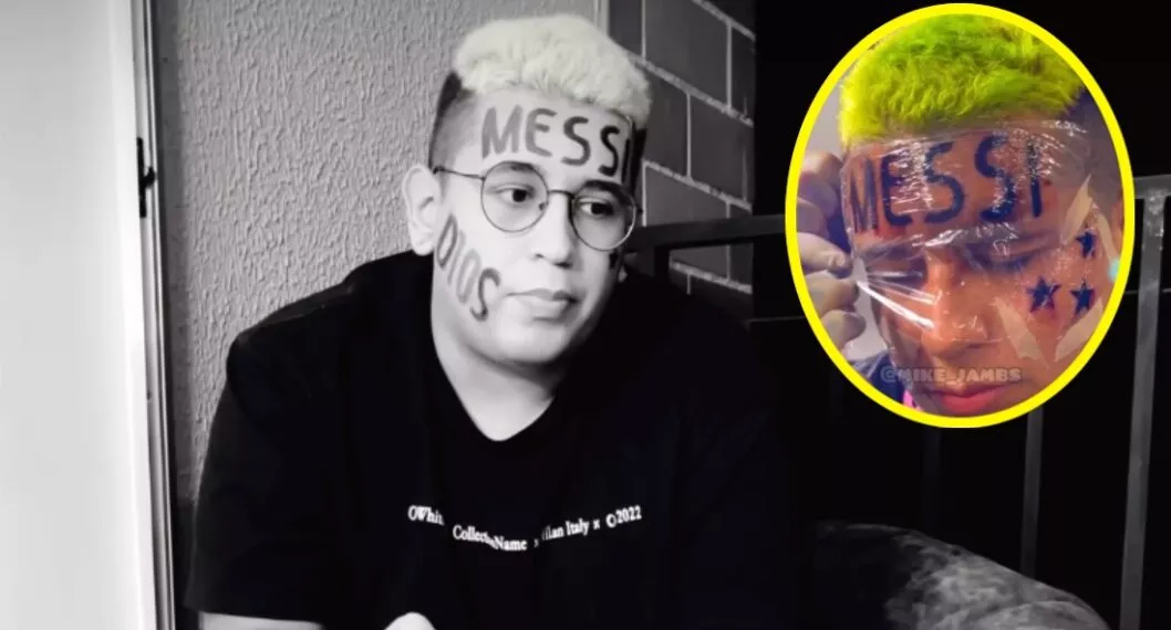 Colombiano que se tatuó a Messi en la cara está arrepentido y ahora se lo quiere borrar