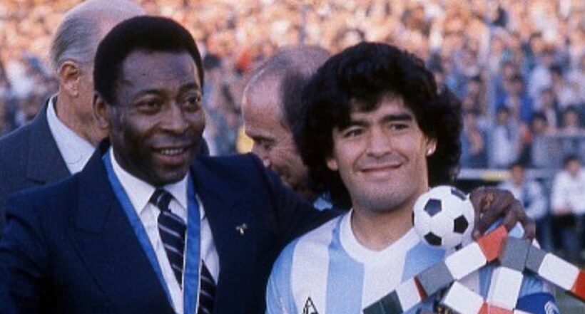 Pelé y Diego Maradona, considerados los futbolistas más importantes del siglo XX