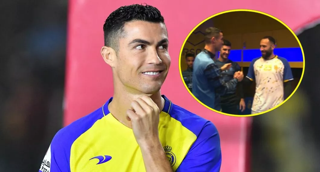 David Ospina saludó a Cristiano Ronaldo con abrazo.