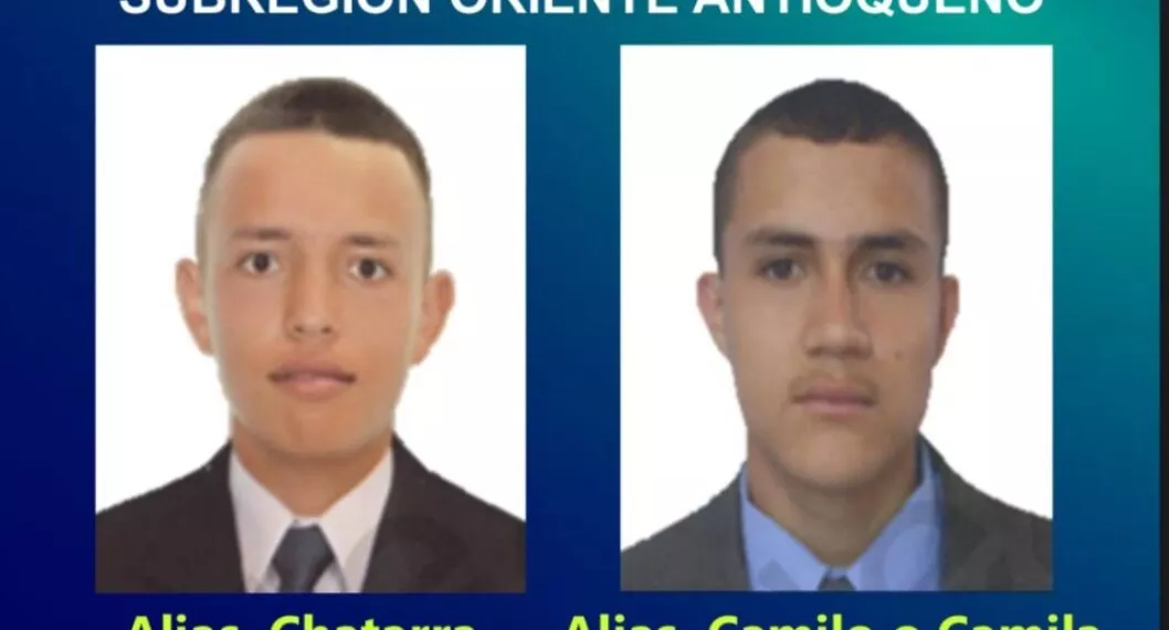Antioquia: recompensa de $ 40 millones por captura de alias Chatarra y Camilo