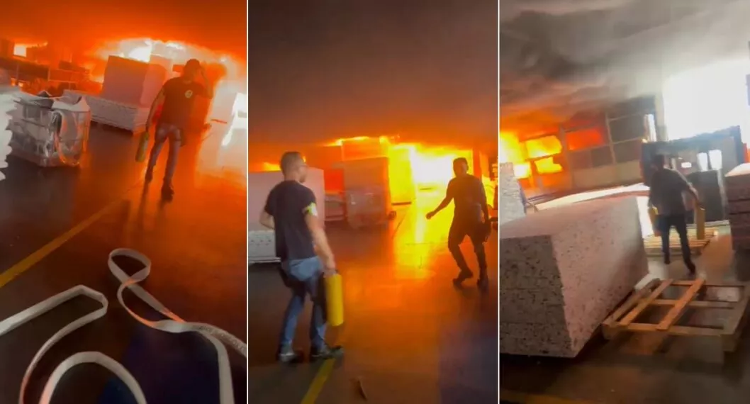 Video de empleados de fábrica incendiada en Bogotá y cómo vivieron la emergencia.