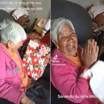 Video viral abuela termin llorando por mu eca que le regalaron