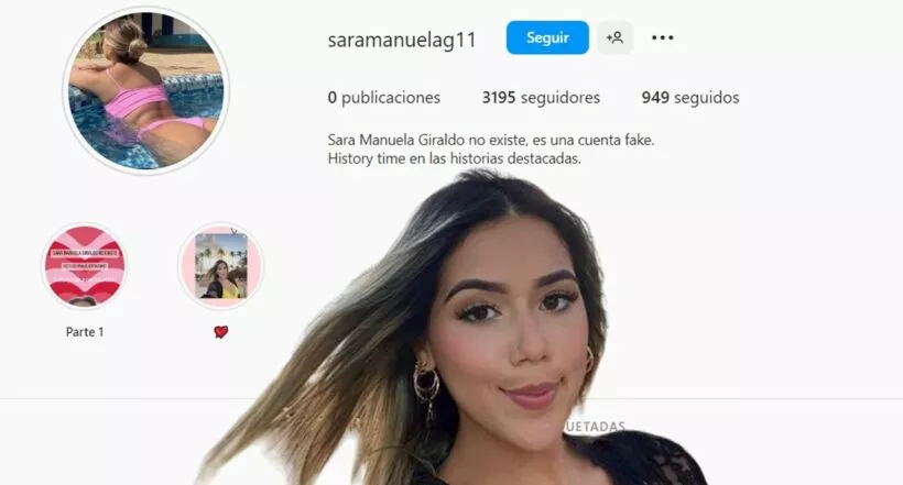 Historial real de Sara Manuela en Instagram.