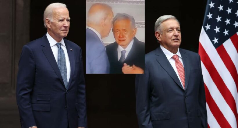 Foto de Andrés Manuel López Obrador y Joe Biden, a propósito de video falso publicado por Vicente Fox de AMLO llorando  
