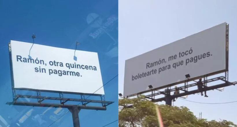 Buscan a hombre que no paga dinero con vallas publicitarias en Barranquilla
