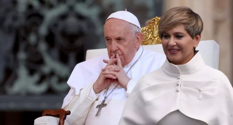 Verónica Alcocer, primera dama de Colombia, se reunió con el papa Francisco en el Vaticano este 14 de enero. 