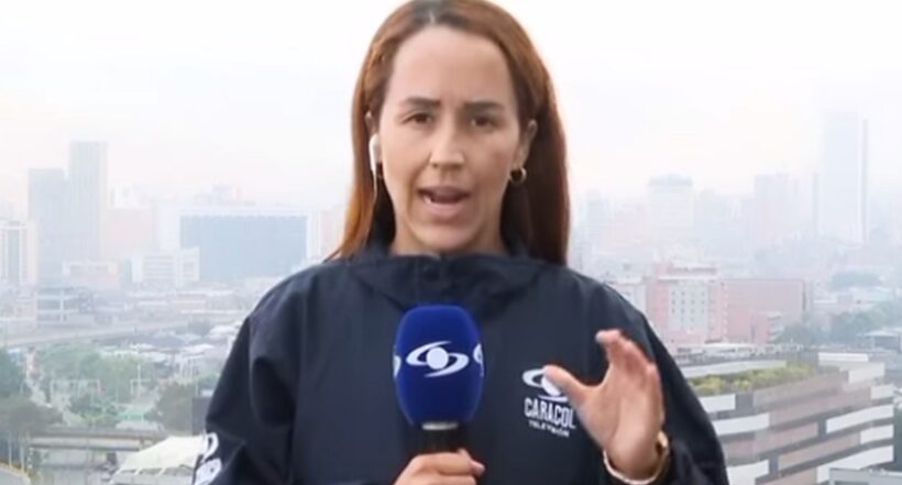 Érika Zapata, desafiante en Noticias Caracol por agresión a agente de tránsito.