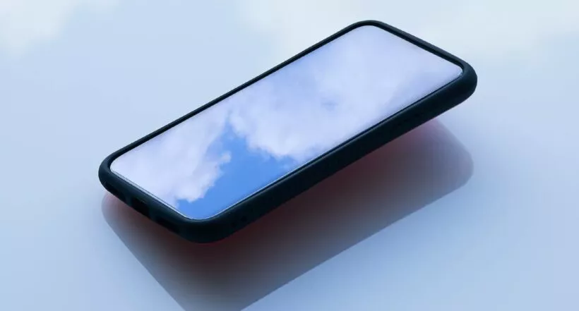 Foto de contexto de una pantalla de celular con imagen del cielo a propósito de cómo eliminar cuentas en redes de alguien que murió