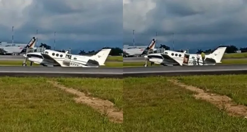 Avioneta aterrizó de emergencia en aeropuerto de Palonegro de Bucaramanga y provocó el cierre de la terminal aérea.