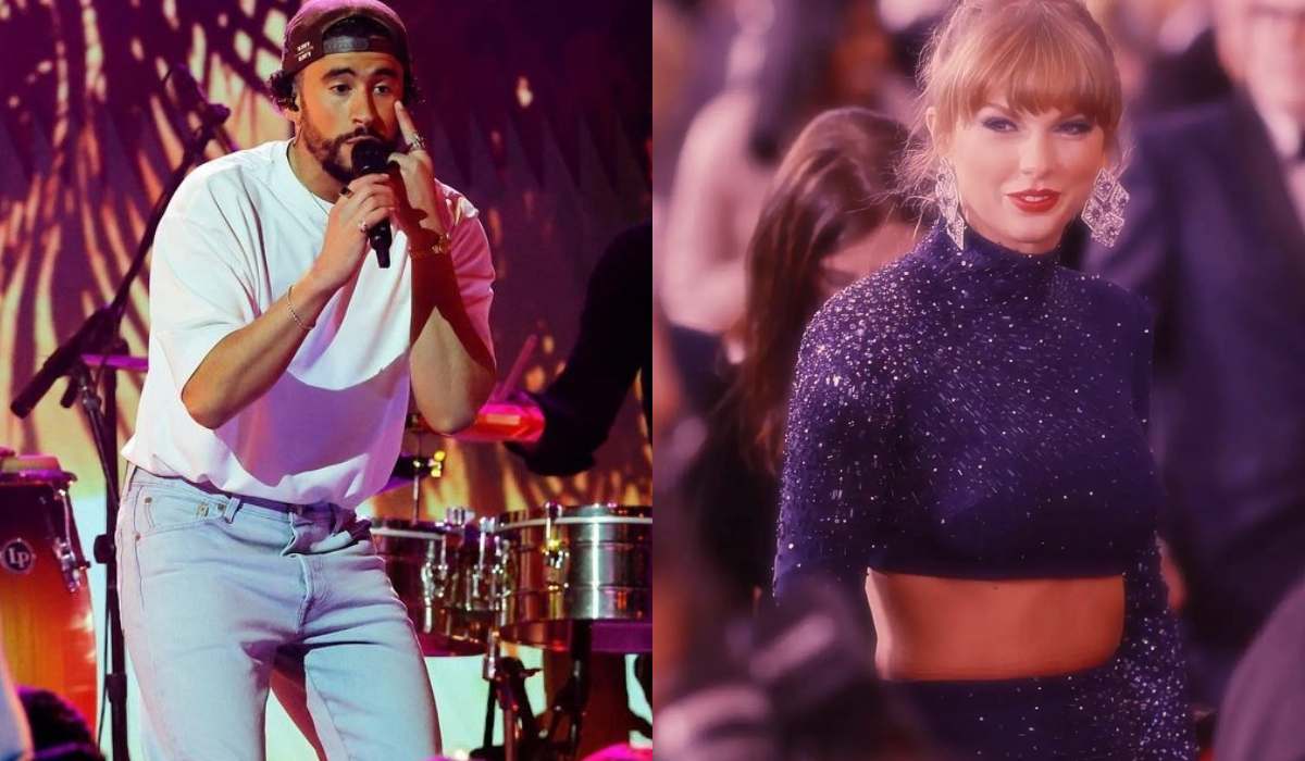 Taylor Swift a ritmo de Bad Bunny llega hasta el piso en los premios Grammy