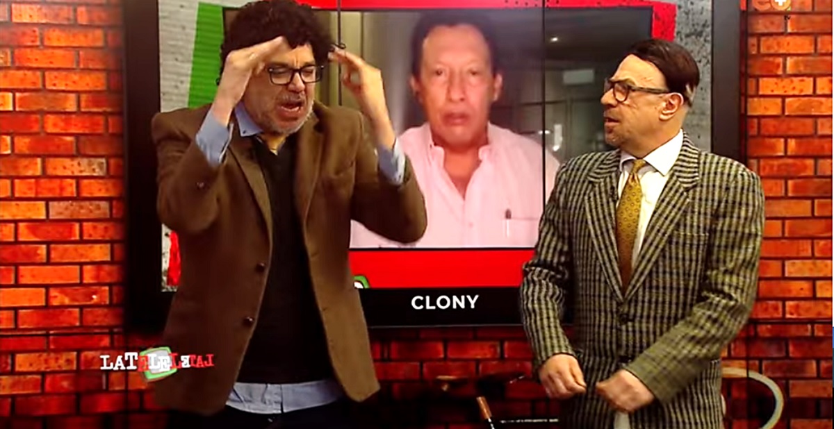 Martín de Francisco y Santiago Moure: burla a Óscar Rentería de  en 'La tele letal'.