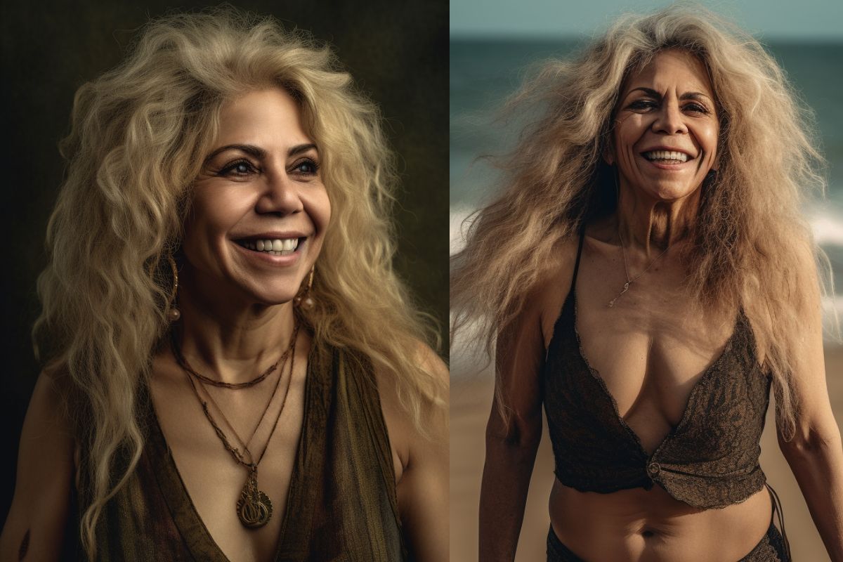 Shakira a propósito de cómo se vería a los 70 años, según inteligencia artificial.
