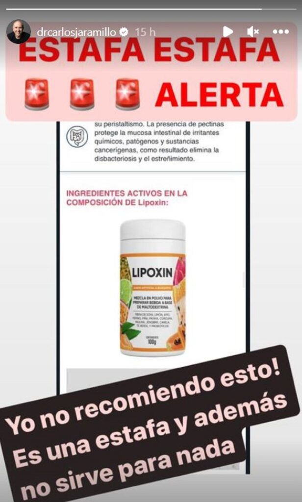 Captura de pantalla Instagram @drcarlosjaramillo