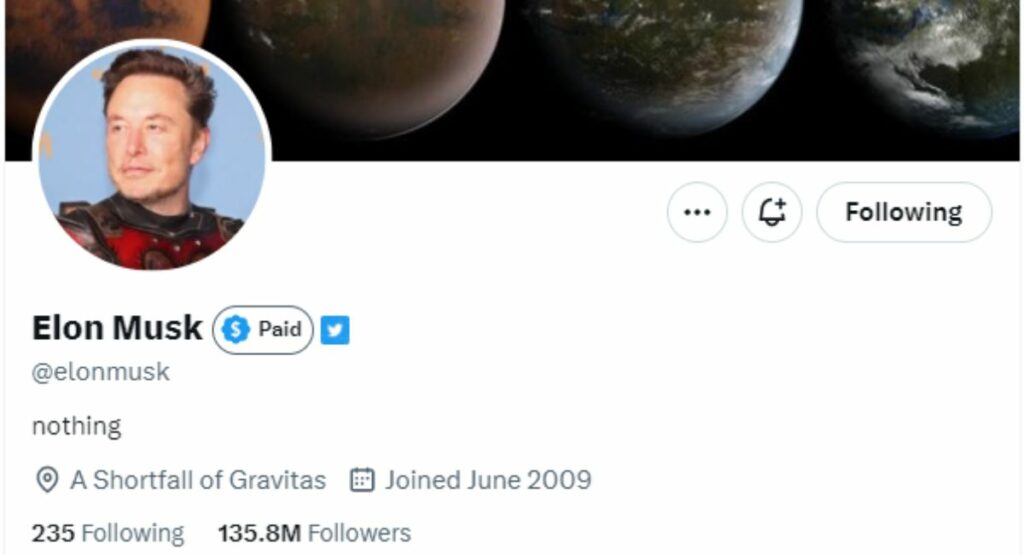 Captura de pantalla Twitter @elonmusk
