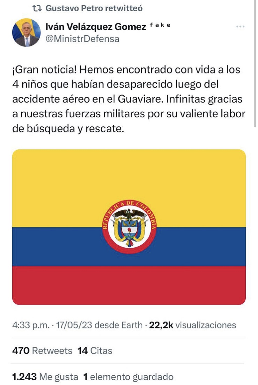 Captura de Twitter de Cambio Colombia