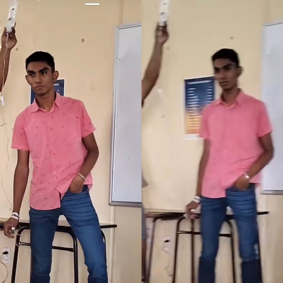 Un video de TikTok se hizo viral porque aparece un joven exponiendo en un aula de clases, pero está conectado a una bolsa de suero: detalles de la historia