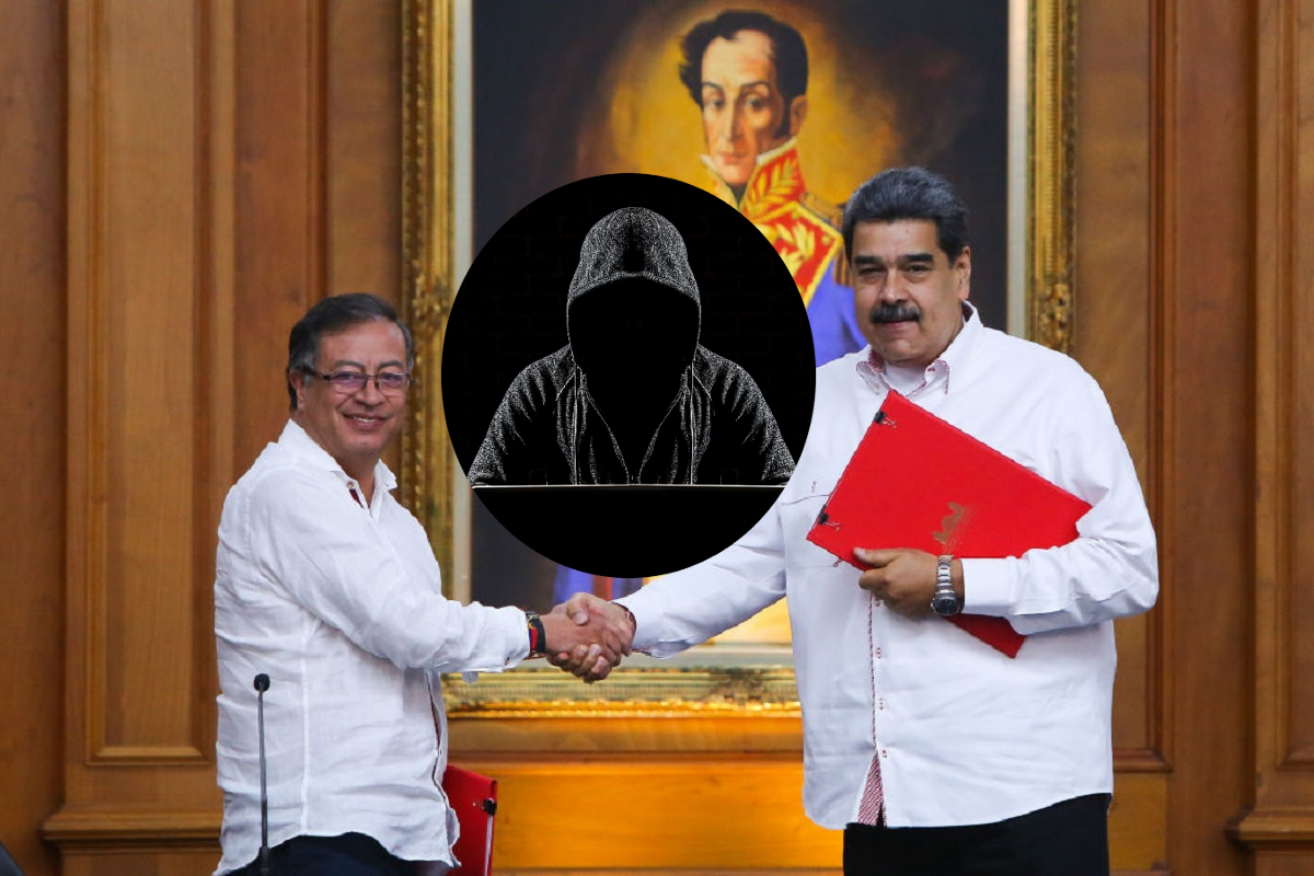 Gustavo Petro, presidente de Colombia, y Nicolás Madruo, presidente de Venezuela. Anonymous dice que Maduro financió parte de la campaña presidencial de Petro.