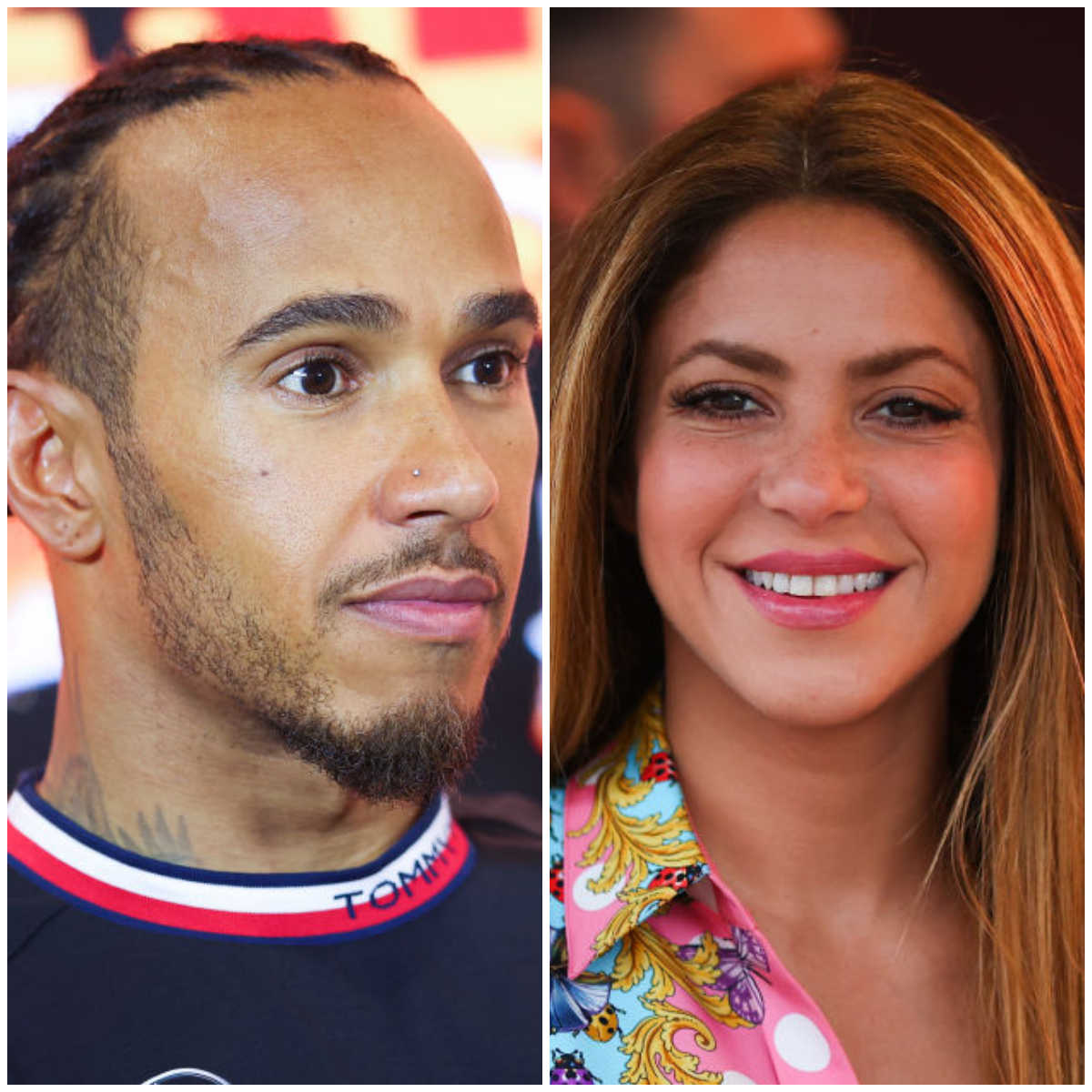 Lewis Hamilton, famoso piloto de la F1 y la cantante colombiana Shakira. El británico avivó rumores de una posible relación tras confesar su gusto