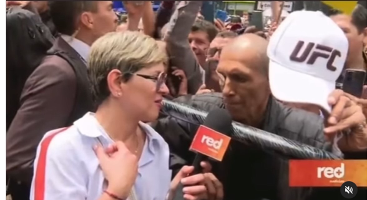 Verónica Alcocer: video de la esposa de Gustavo Petro entrevistando a hombre en RED+ y diciendo que tiene cáncer.
