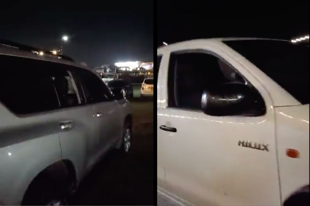 Foto de camionetas Toyota que fueron asaltadas en Bucaramanga en evento privado