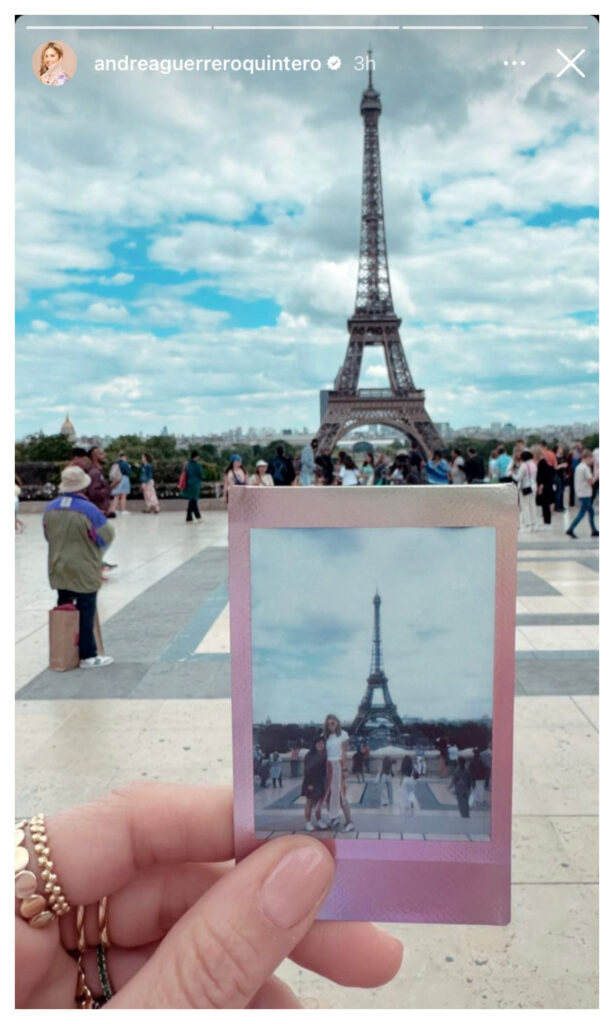Andrea Guerrero está de vacaciones en París, Francia/ Foto: Instagram @andreaguerreroquintero