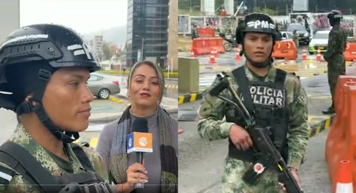 Militares agredieron a una periodista de Cablenoticias y empujaron a su camarógrafo cuando hacían un cubrimiento en el Cantón Norte de Bogotá.