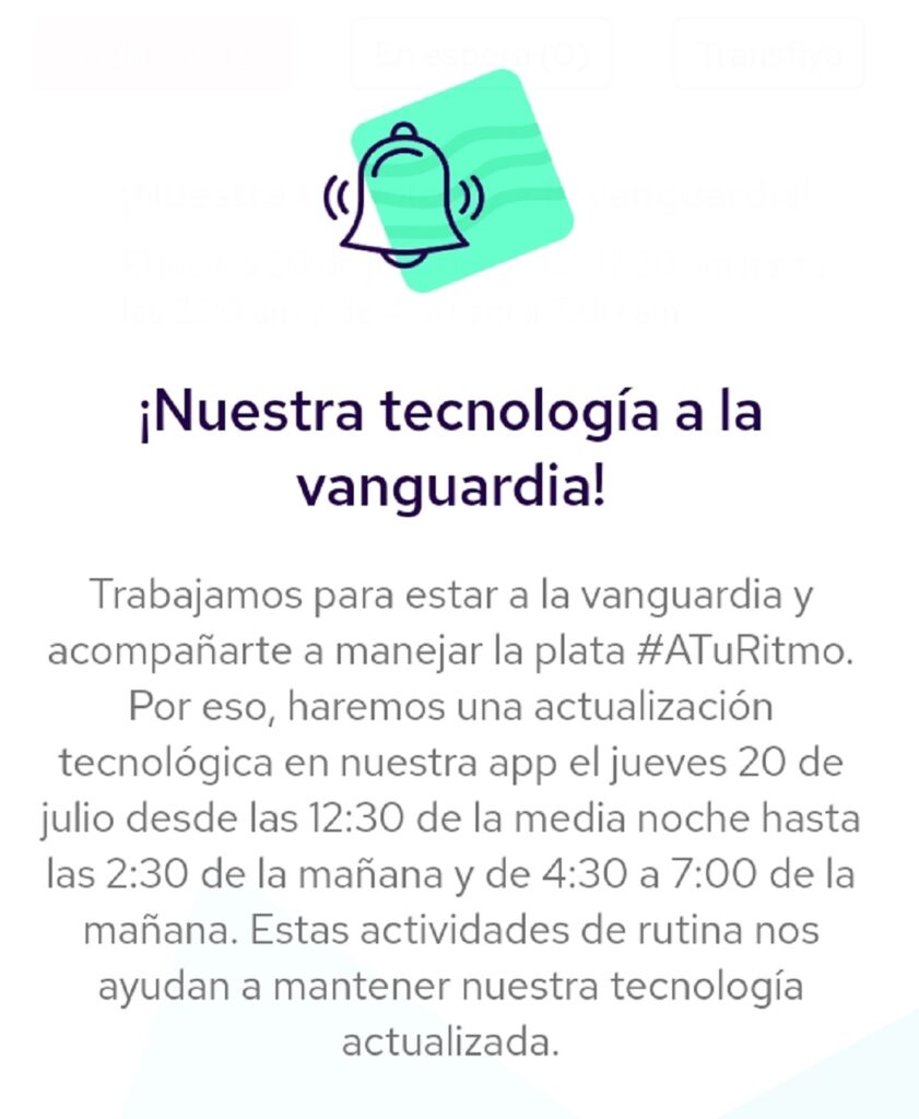 Actualización de Nequi el 20 de julio / Captura de pantalla de la 'app' de Nequi