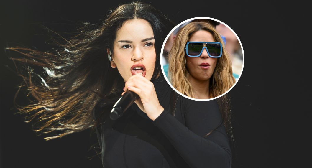 Fotos de Rosalía y de Shakira, en nota de que a la española le sacaron falsa sesión con Bizarrap, en escándalo con Valeria Duque y Rauw Alejandro.
