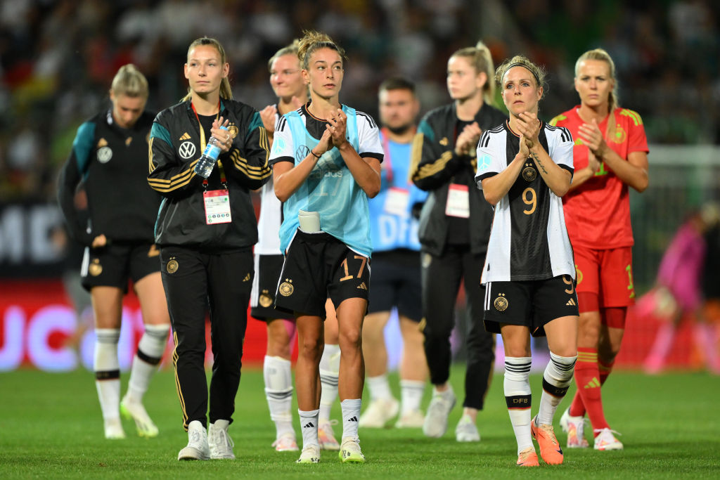 Jugadoras de la selección femenina de Alemania, tras su primer partido del Mundial femenino 2023.