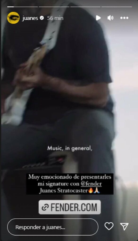 Qué dijo Juanes sobre nuevo acuerdo con Fender/ Instagram @juanes