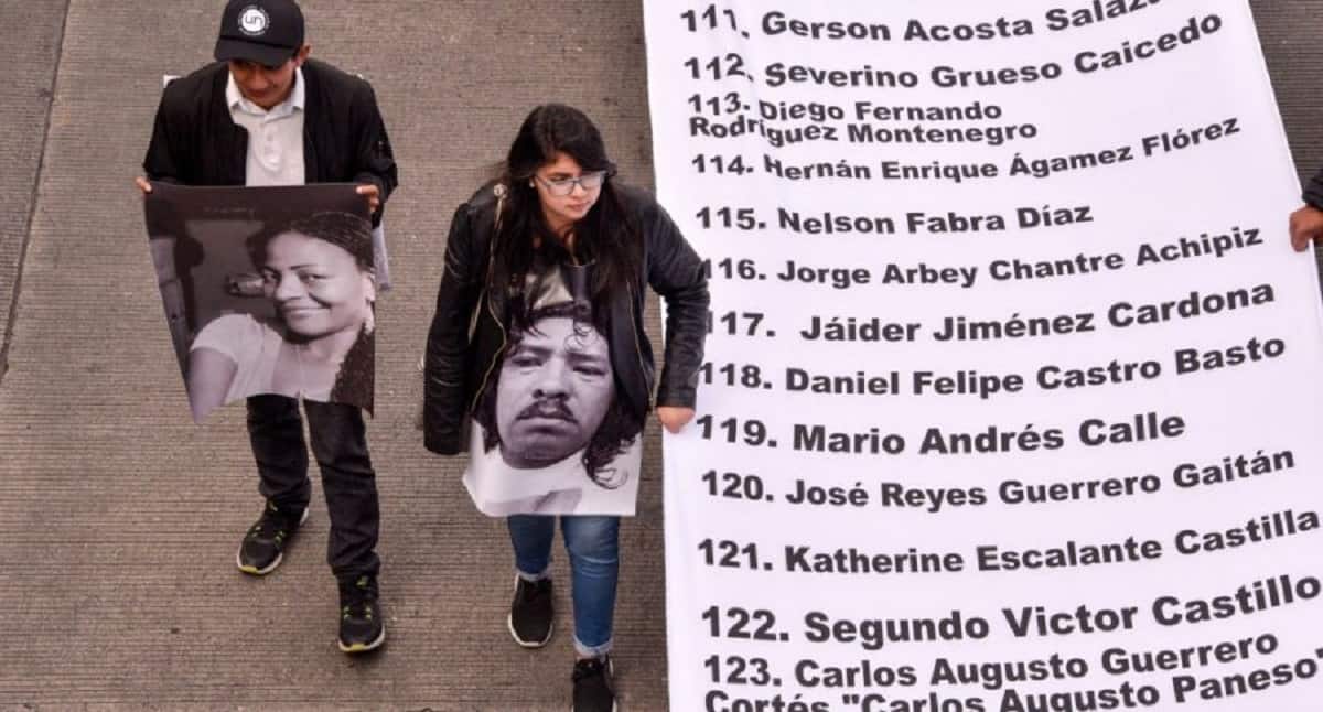 Marcha contra el asesinato de líderes sociales en Colombia, que en agosto 2023 ya van 100.