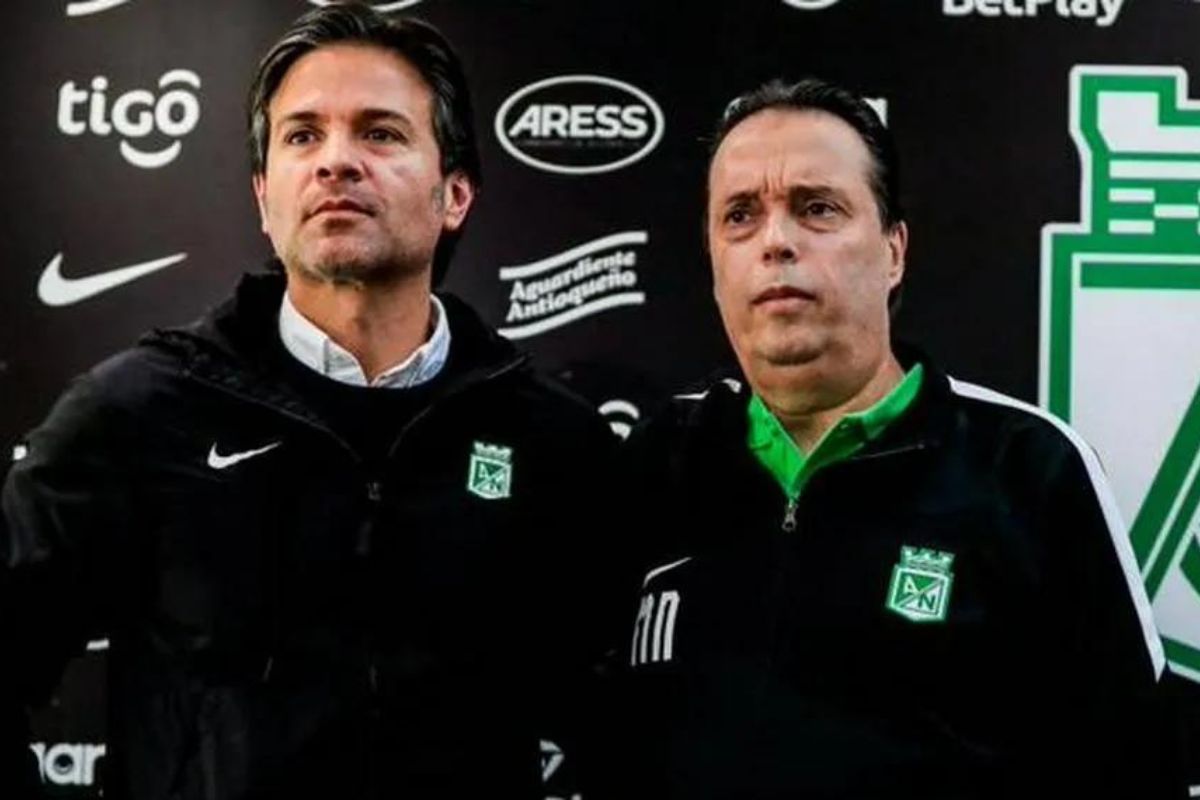 Benjamín Romero, vicepresidente de Atlético Nacional junto a Mauricio Navarro,  presidente.