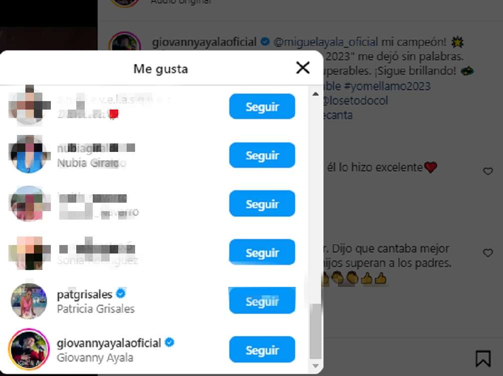 Reacción de Giovanny Ayala a hermana de Amparo Grisales por 'Yo me llamo'. / Instagram @giovannyayalaoficial