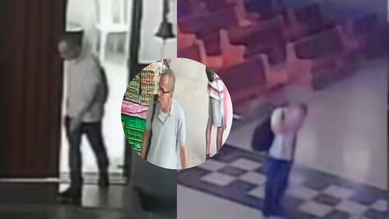 Capturas de video de ladrón que se robó celular de una iglesia y salió agradeciéndole a Dios.