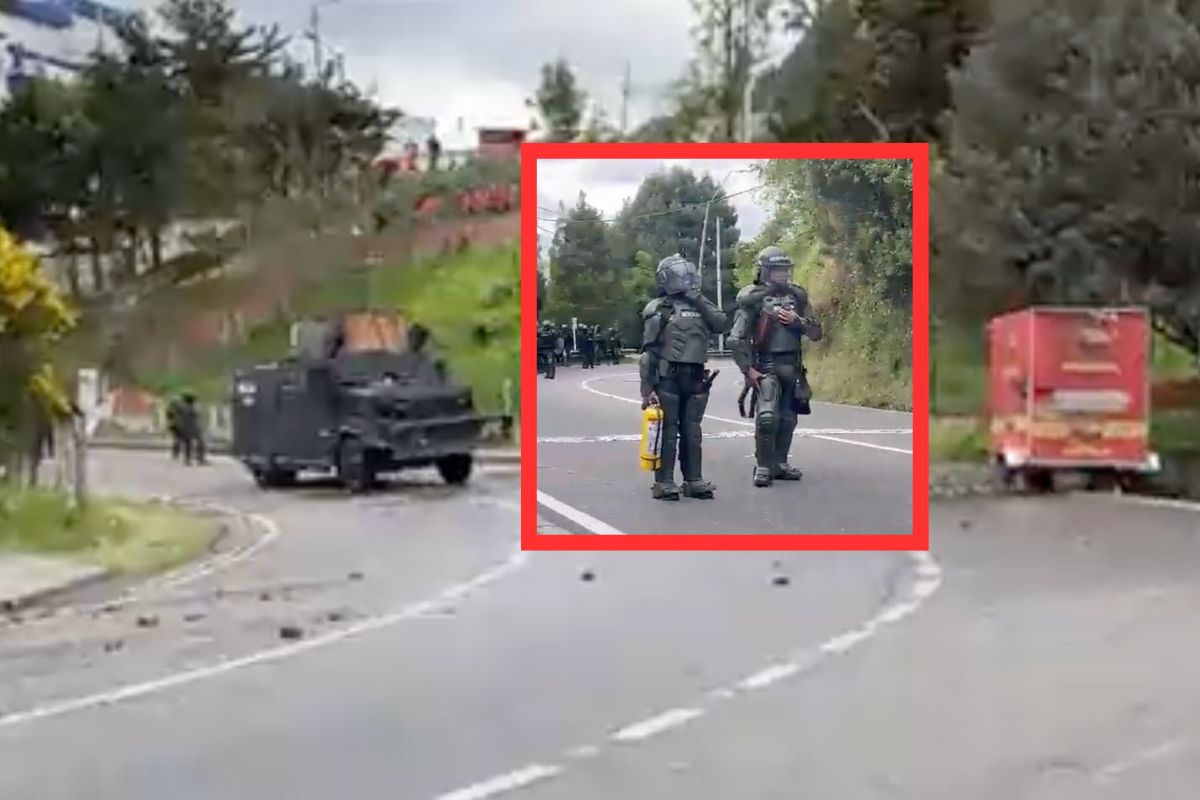 Paro en Bogotá hoy: pelea entre encapuchados y Policía en Universidad Distrital
