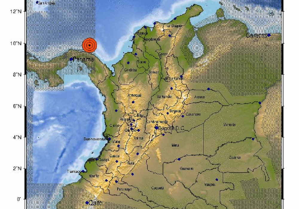 Epicentro del temblor en costa de Panamá después de uno en Chocó la noche de este lunes 29 de agosto de 2023.